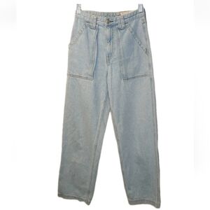 Rag & Bone Leyton Pants Jeans Woman Sz 23 26 X 30 Patch Pockets Light Blue Denim